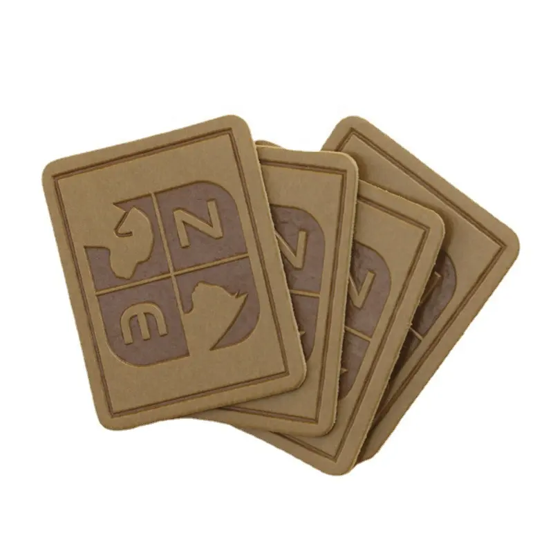 logo engraved leather patches